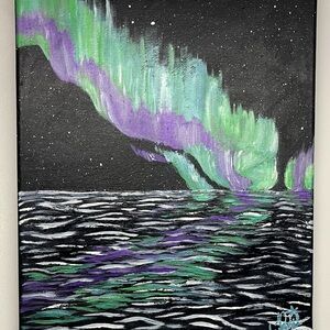 Sammie Rae’s Aurora Borealis Canvas 11”x14” Acrylic Painting